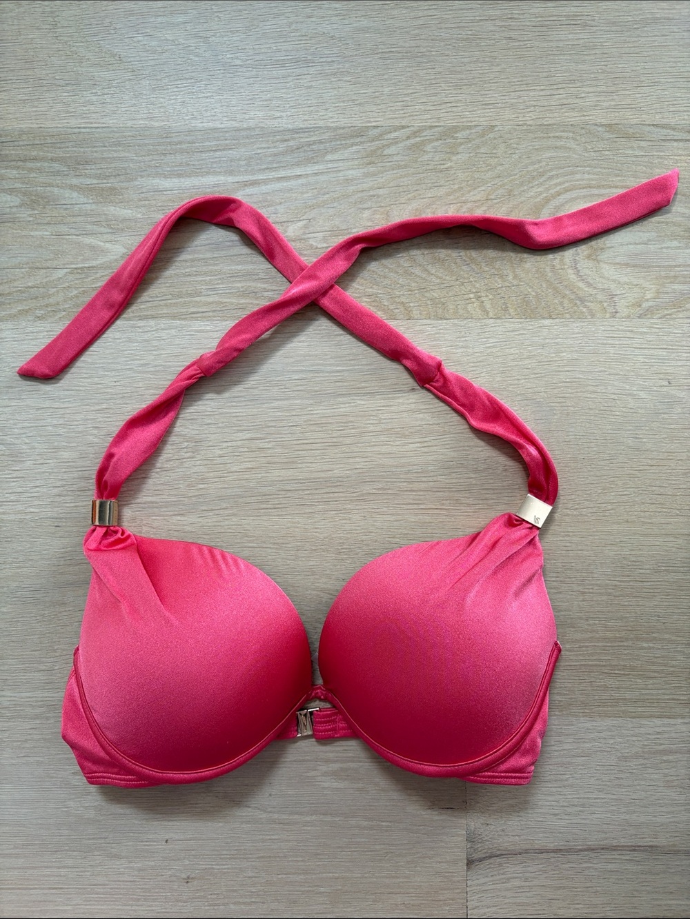 Victoria’s Secret Swim Push-Up Bikini Top in Hot Pink